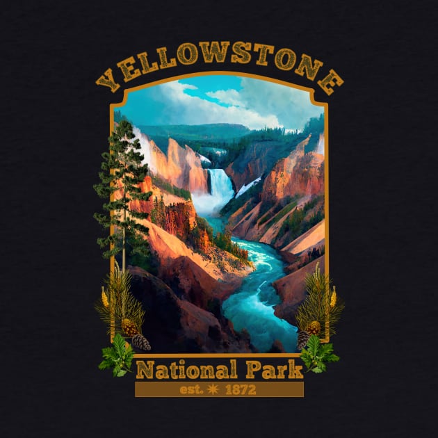 Yellowstone National Park Lower Falls by AtkissonDesign